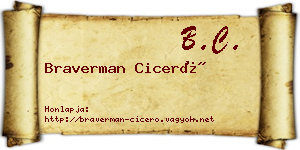 Braverman Ciceró névjegykártya